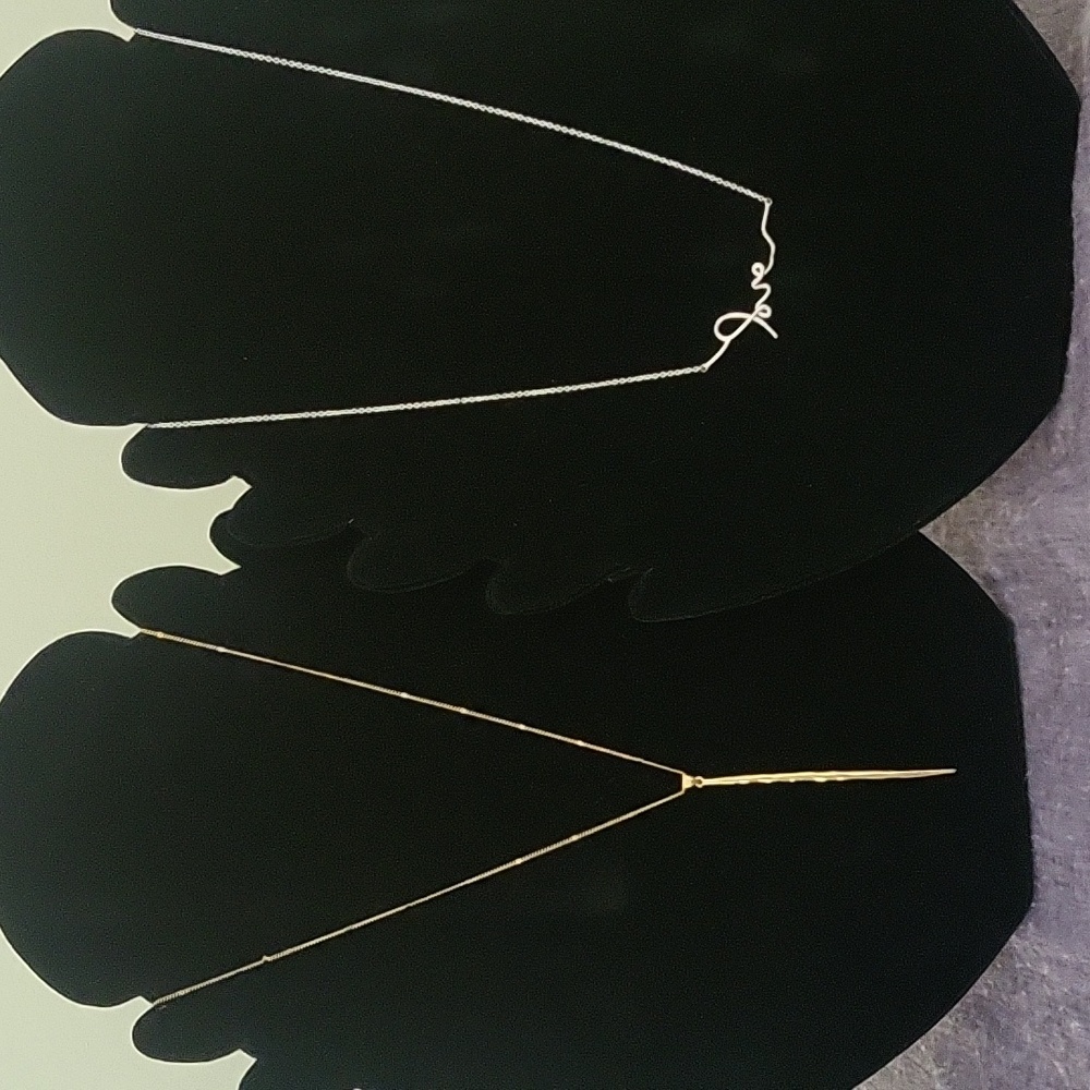 Bundle of 2 Stella & Dot delicate necklaces, silver and gold